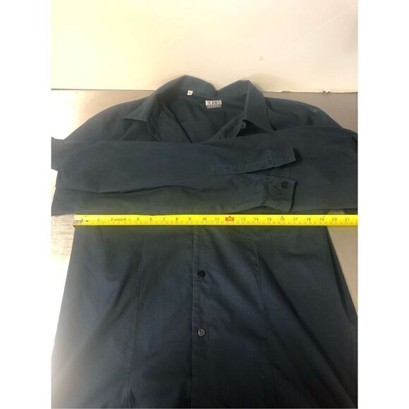 Iceberg Jean Mens Dark Navy Blue Long Sleeve Button Up Collared Shirt Size XL - Picture 8 of 9
